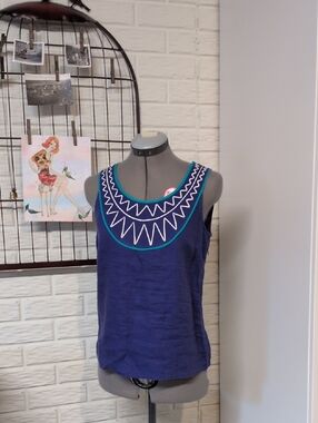 Boden Linen Tank Sleeveless 4 XS S